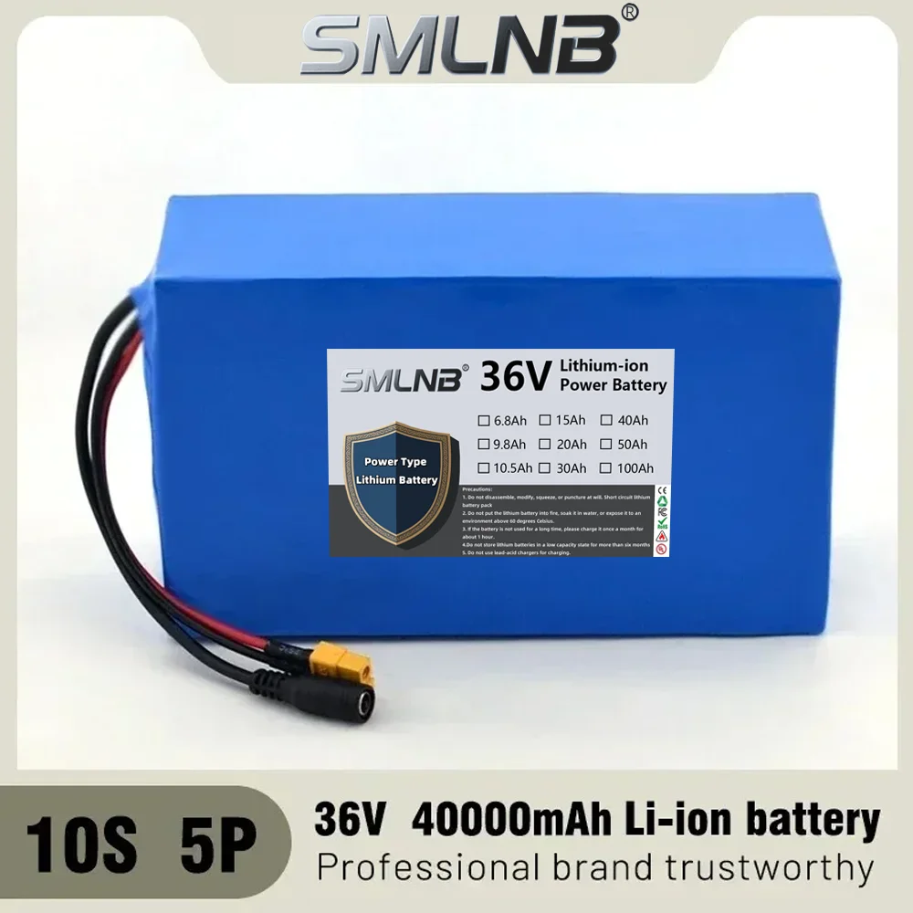2026 10s5p 36v 40ah 18650 high-power rechargeable lithium battery DC + charger, used for electric motorcycles,bicycles