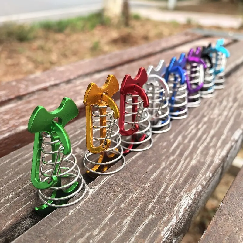 Camping Tent Pegs Deck Floor Nail Fish Bones Board Spring Nail With Rope Buckles Tent Nails Camping Tent Supplies Accessories