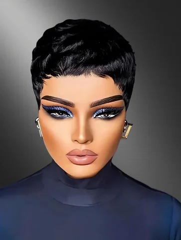 Wigs for Black Women Pixie Cut Human Hair Wigs for Women Daily Use Hair Chic Elegent Synthetic Wigs