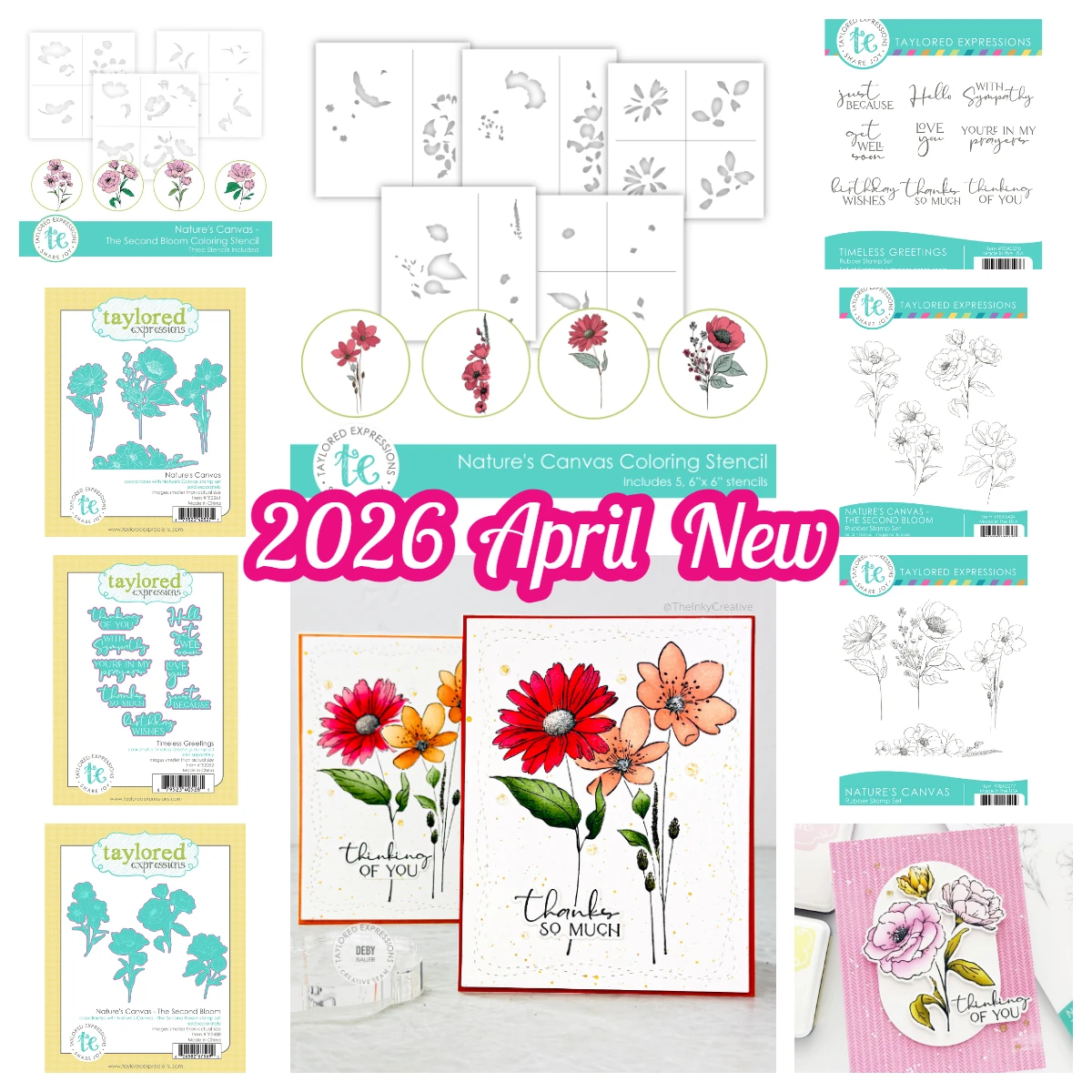 

March 2026 New Taylored Nature's Canvas Timeless Greetings the Second Bloom Metal Cutting Dies Stamps DIY Scrapbooking Handmade