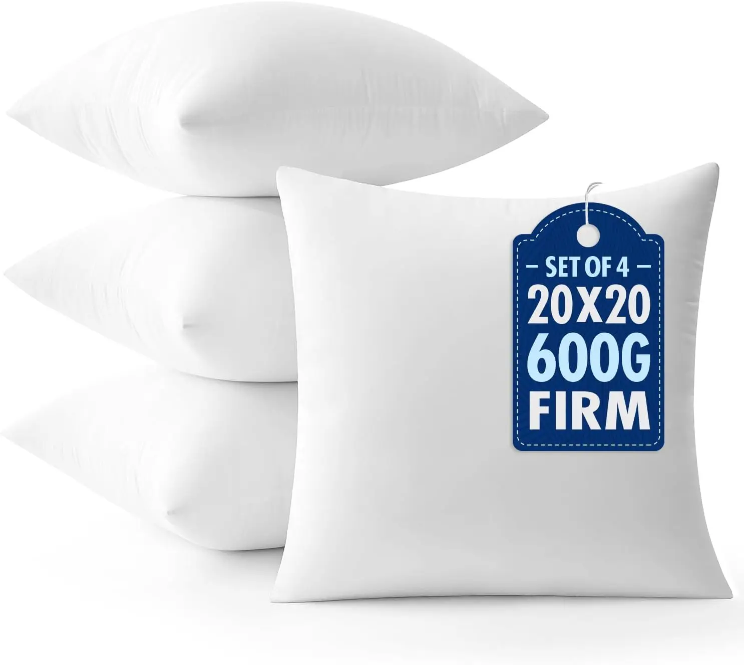 

Набор из 4 декоративных подушек 20x20 дюймов с наполнителем из 100% первичного волокна для кровати и дивана