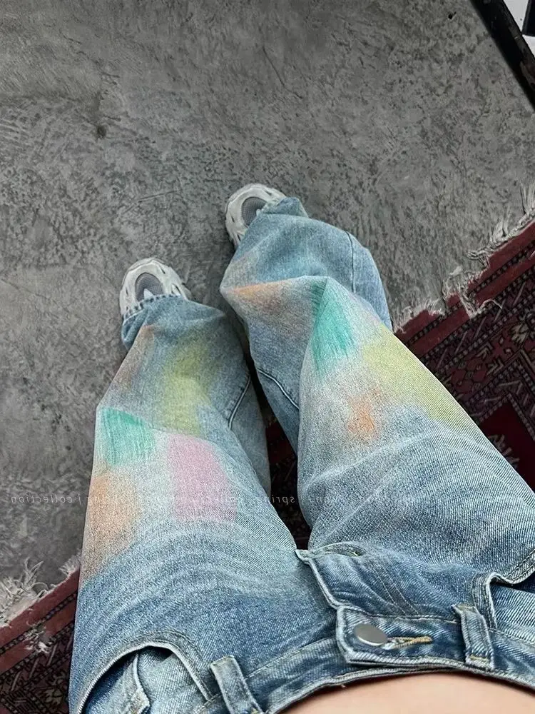 

Street Straight Slim Pants Female Chicly Y2K Retro High Waist Loose Women Jeans New Summer Casual Fashion Woman Jeans