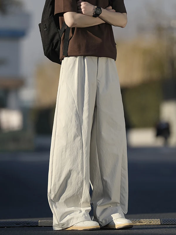 

Men's Casual Loose Straight Leg Pants Spring Trendy Brand Drapey Sport Long Trousers Wide Leg Knife Pants New Model