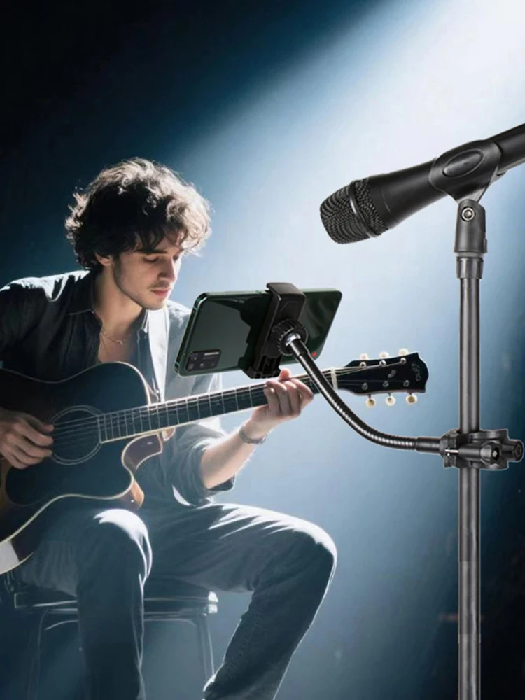 Support de téléphone pour micro, perche flexible, support de téléphone réglable, support de micro pour microphones, support pour smartphones