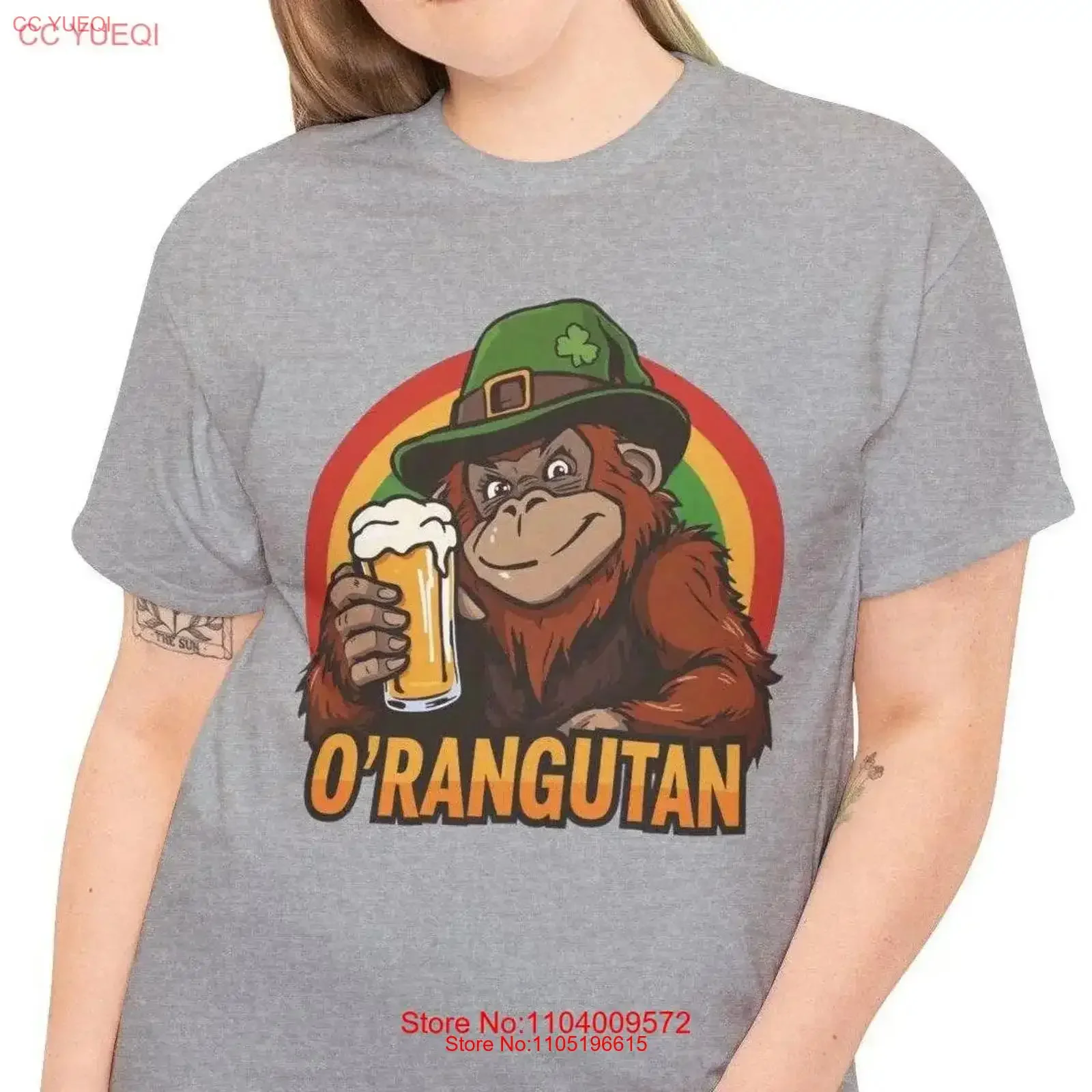

O'rangutan Saint Patrick's Day T shirt St Paddy's Irish Monkey Top Funny Primate Cotton Pun Wordplay vintage Washed Soft