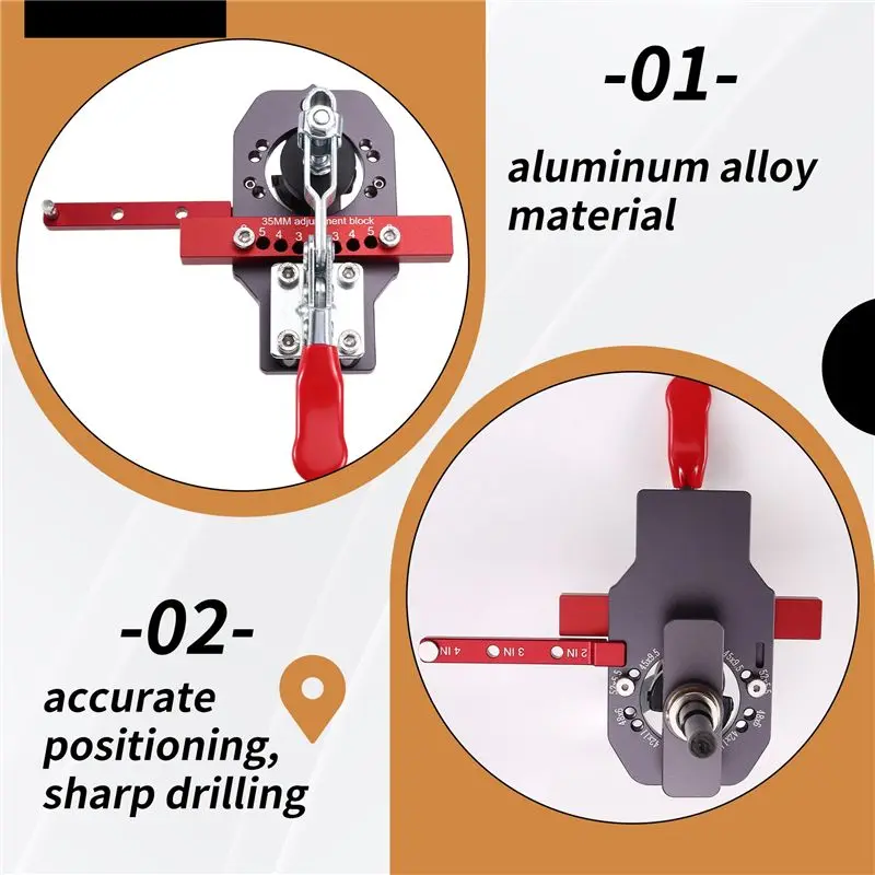 A84X-Woodworking 35Mm Hinge Hole Opener Cabinet Door Hinge Hole Locator Hinges Drilling Installation Auxiliary Tool