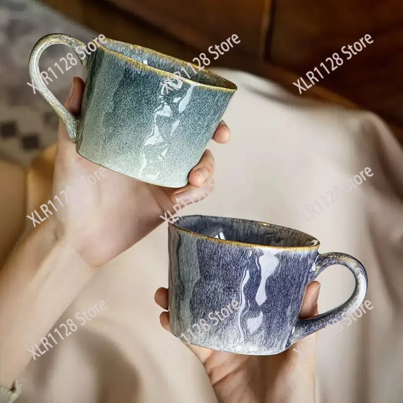 

2Pcs Couple Ceramic Coffee Mugs Set Romantic Drinkware for Home Daily Use Perfect Gift
