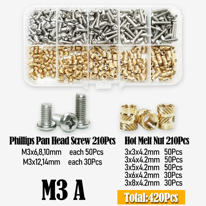 Wärme Set Einsatz Lötkolben Spitze Kopf M2 M3 M4 Hot Melt Einsätze Mutter Messing Schraube Eingebettet Gewinde Einsetzen Kit Kunststoff 3d Druck