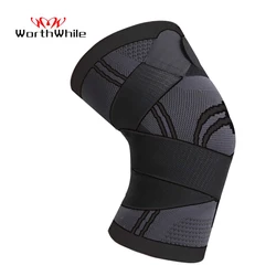 WorthWhile 1PC Sports Kneepad Men Pressurized Elastic Knee Pads Support Fitness Gear Basketball Volleyball Brace Protector