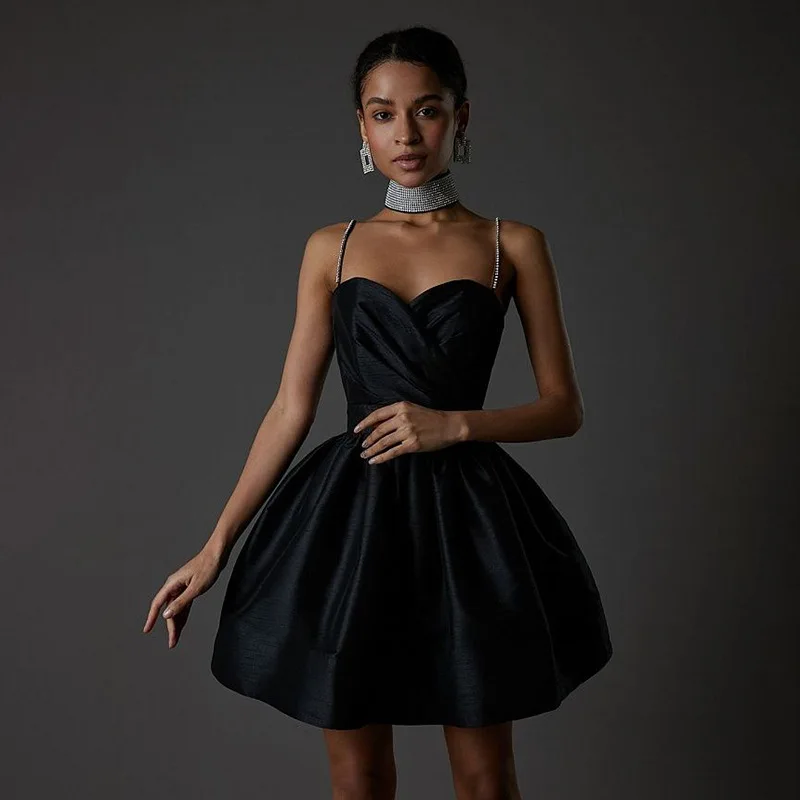 Seksowna spódnica urodzinowa na ramiączkach, modna, bufiasta, z wysokim stanem, o kroju litery A, wykonana z poliestru.