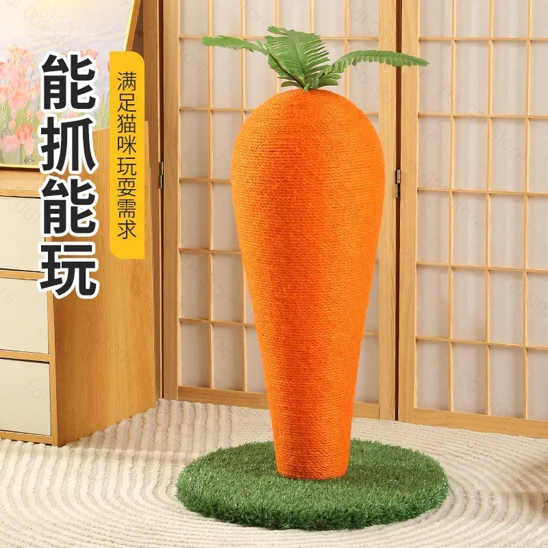 Large Carrot Cat Scratcher Sisal Cat Scratcher Post 2 in 1 Climbing Frame Durable