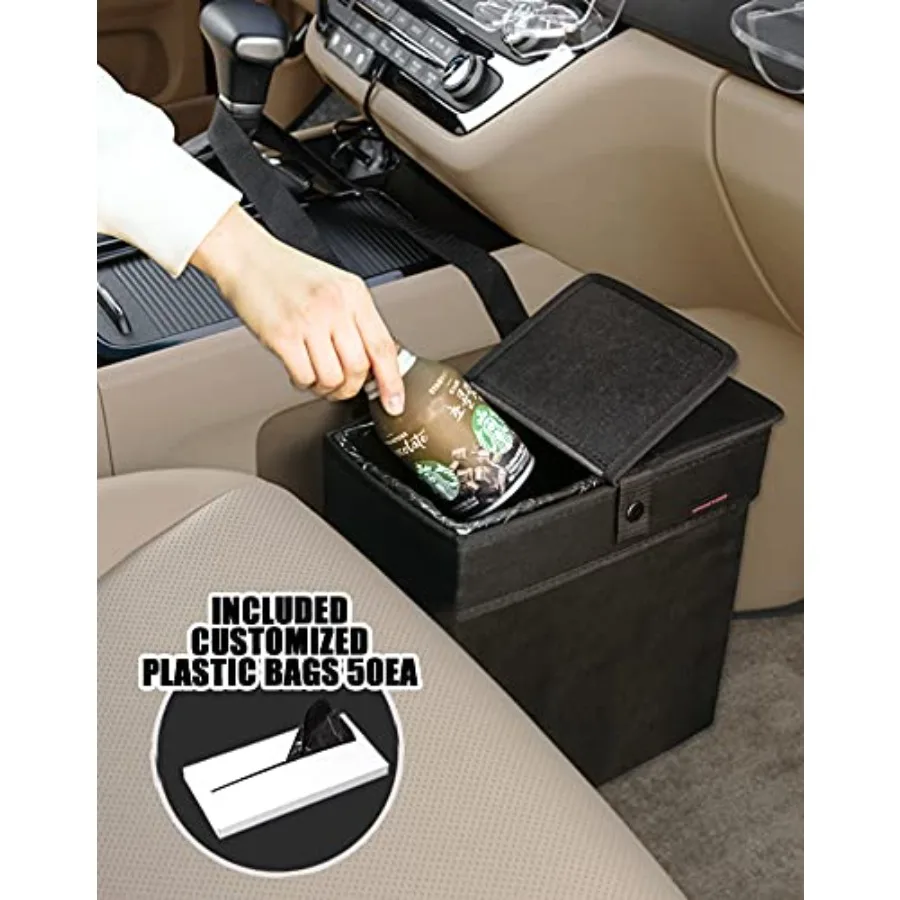 

Aladdin Car Trash Can with lid Sturdy Big Trash bin Trash Bags Included Simple Design