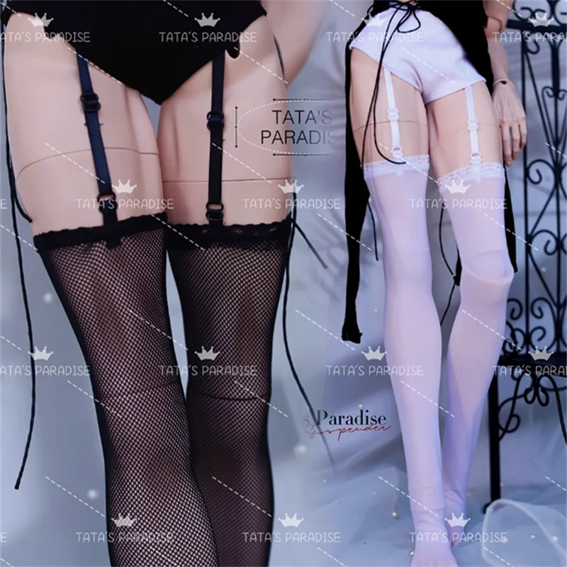 1/3 1/4 Popo68 ID75 BJD Doll Clothes Accessories Black White Stockings Underwear Sexy Long Socks Suspender Socks