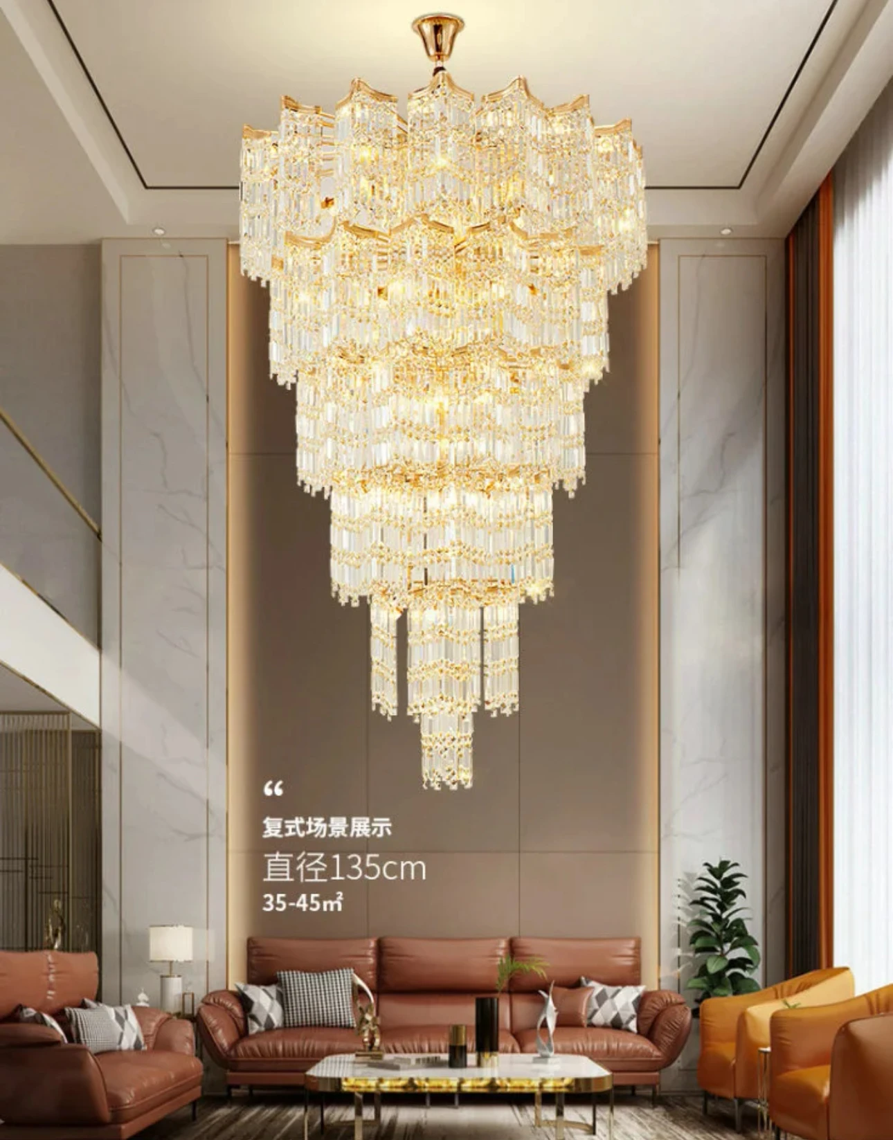 

Modern Chandelier for Staircase Loft Vila Living Room Nordic Long Lustre Hanging LED Chandelier Lobby