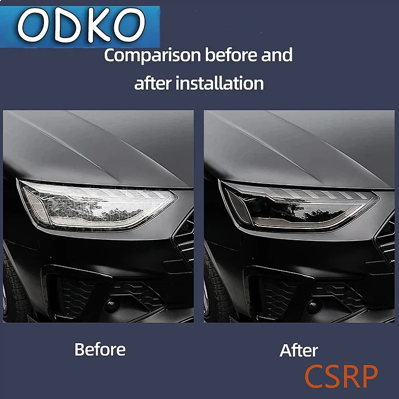 For Audi A3 A4 A5 A6 A7 A8 Q3 Q5 Q7 S3 S4 S5 Light Black Car Tint Lighthouse Tail Light Headlights Fog Vinyl Sticker