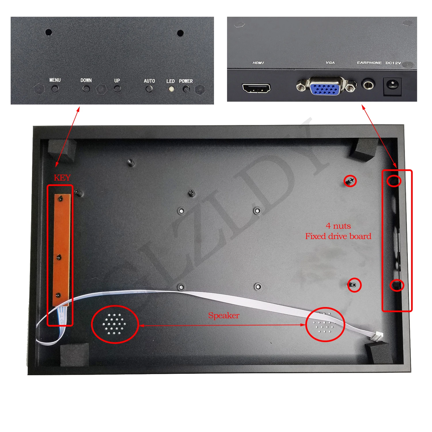 9.7 بوصة 11.6 بوصة 14 بوصة 15.6 بوصة HDMI + VGA لوحة للقيادة لتقوم بها بنفسك غلاف من سبائك الألومنيوم المتوسطة لشاشة LVDS EDP المحمولة ذاتية الصنع