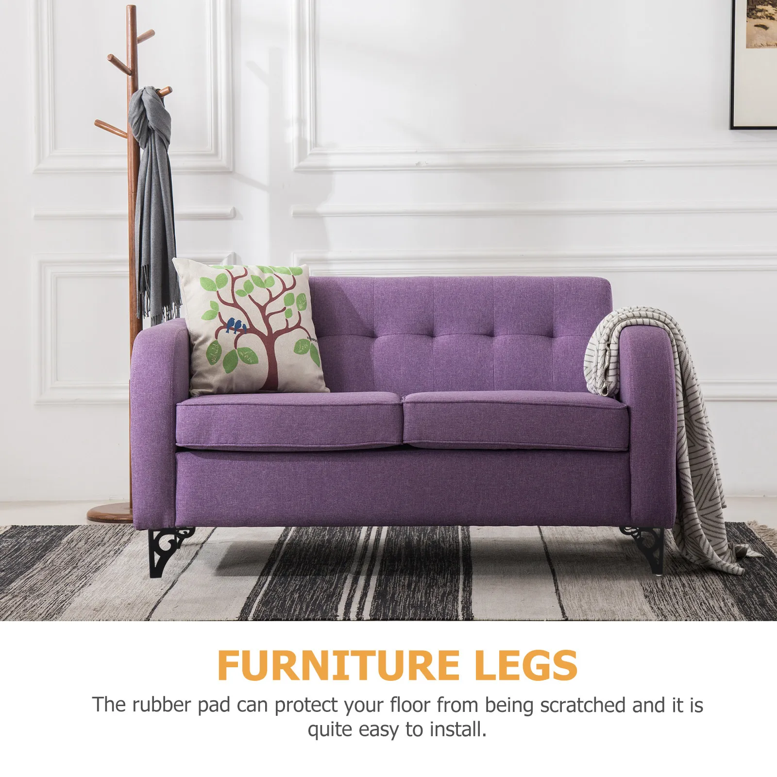 4 Pcs Iron Sofa Support Feet Hollow-out TV Cabinet Legs Furniture Replacement Accessories