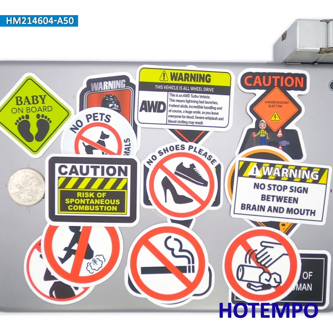 20/30/50 pezzi, Set di adesivi di avvertimento, Pericolo Stop Sicurezza Cautela Slogan, Adatto per decorazione, laptop, auto, telefono, moto, album, bagagli, casco, Pacchetto di adesivi divertenti