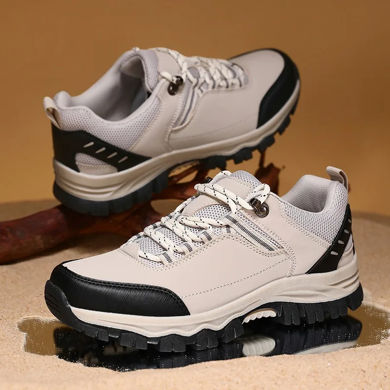 Men's Sneakers Outdoor Hiking Shoes High Quality Leather Casual Shoes Non Slip Climbing Shoes Sneakers for Men Zapatillas Hombre