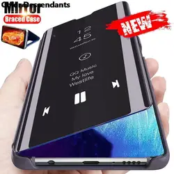 Luxury Mirror Flip Leather Case For iPhone 17 16 Pro 15 14 11 13 12 Pro Max XR X SE 2020 XS Max 14 8 7 Plus SE2020 Plating Case