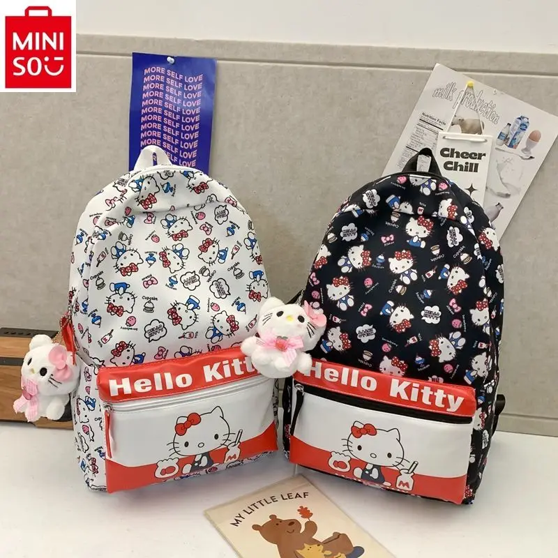 

MINISO 2024 New Large Capacity Cute Hello Kitty Lightweight Weight Reducing Backpack Women's Fashion High Quality Backpack