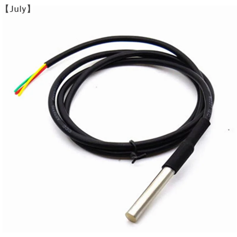 DS18B20 Cable de Sensor Digital impermeable a prueba de humedad a prueba de herrumbre 100Cm adaptador de Terminal de sonda de acero inoxidable