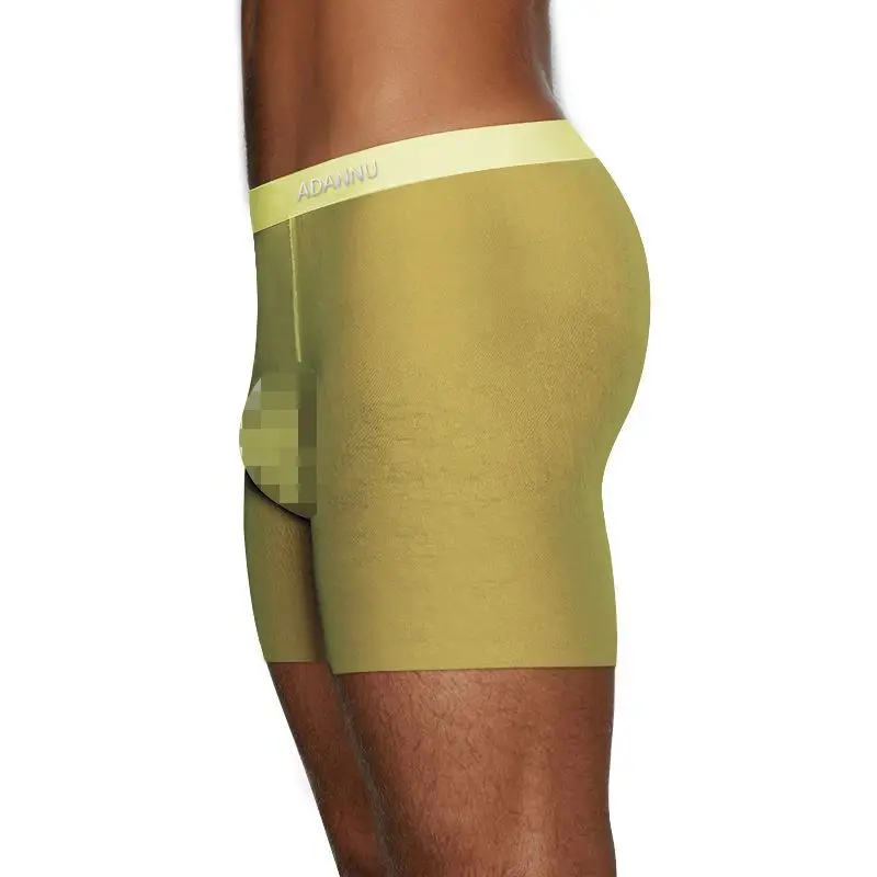 Ultra-thin Transparent Man Underwear U Convex Pouch Boxers Men's Sissy Panties Mesh Low-rise Sexy Underpants Gay Shorts Lingerie