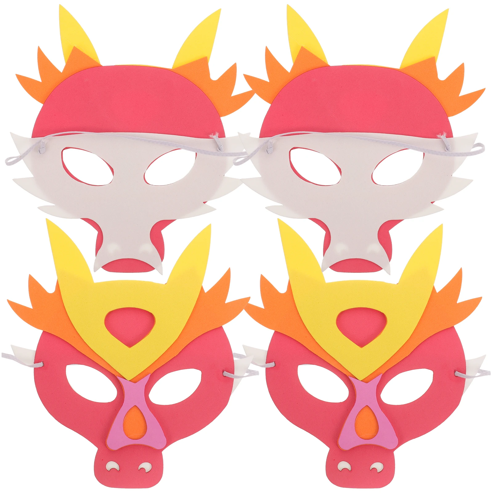 

4 Pcs Dragon Masks for Kids EVA Material Comfortable Safe Cosplay Party Stage Performance Toddler Boy Girl Halloween Birthday