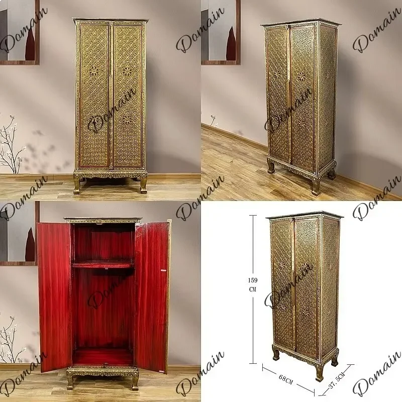 XB Thai Solid Wood Entryway Cabinet Vintage Zen Storage Console Table Southeast Asian Style Furniture