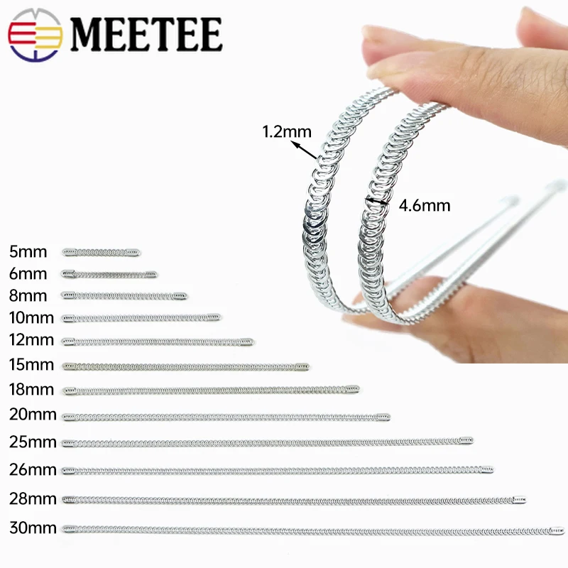 20/50Pcs Meetee 5mm Metal Shapewear Steel Ribbon Spring Fish Bone Making Wedding Dress Corset Side Support Tape DIY Accessories