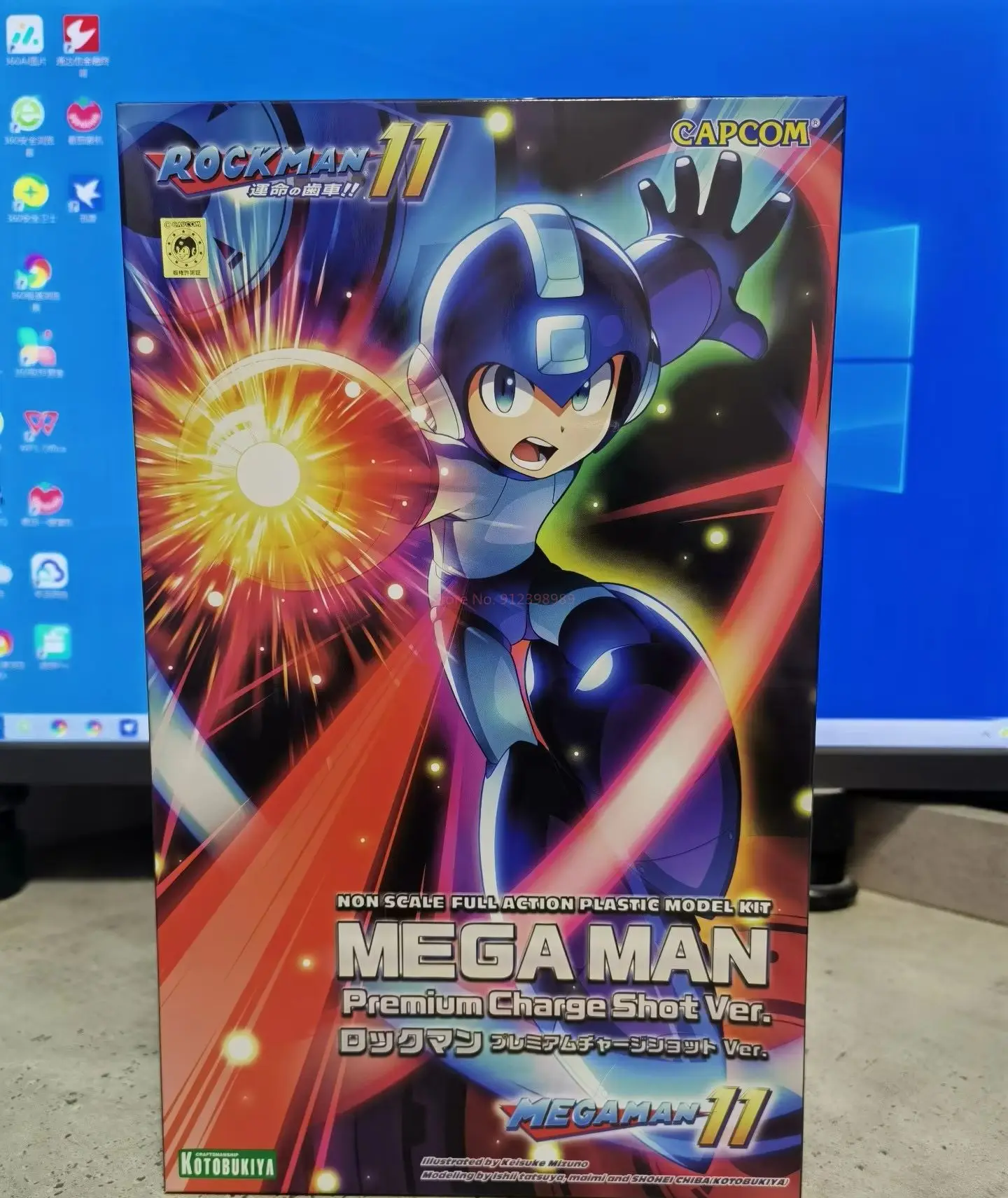 Original Kotobukiya KP784 ROCKMAN Scramble Thunder Pile Drive Premium Charge Shot Anime Figur Sammlerstück Modell Ornament Geschenk