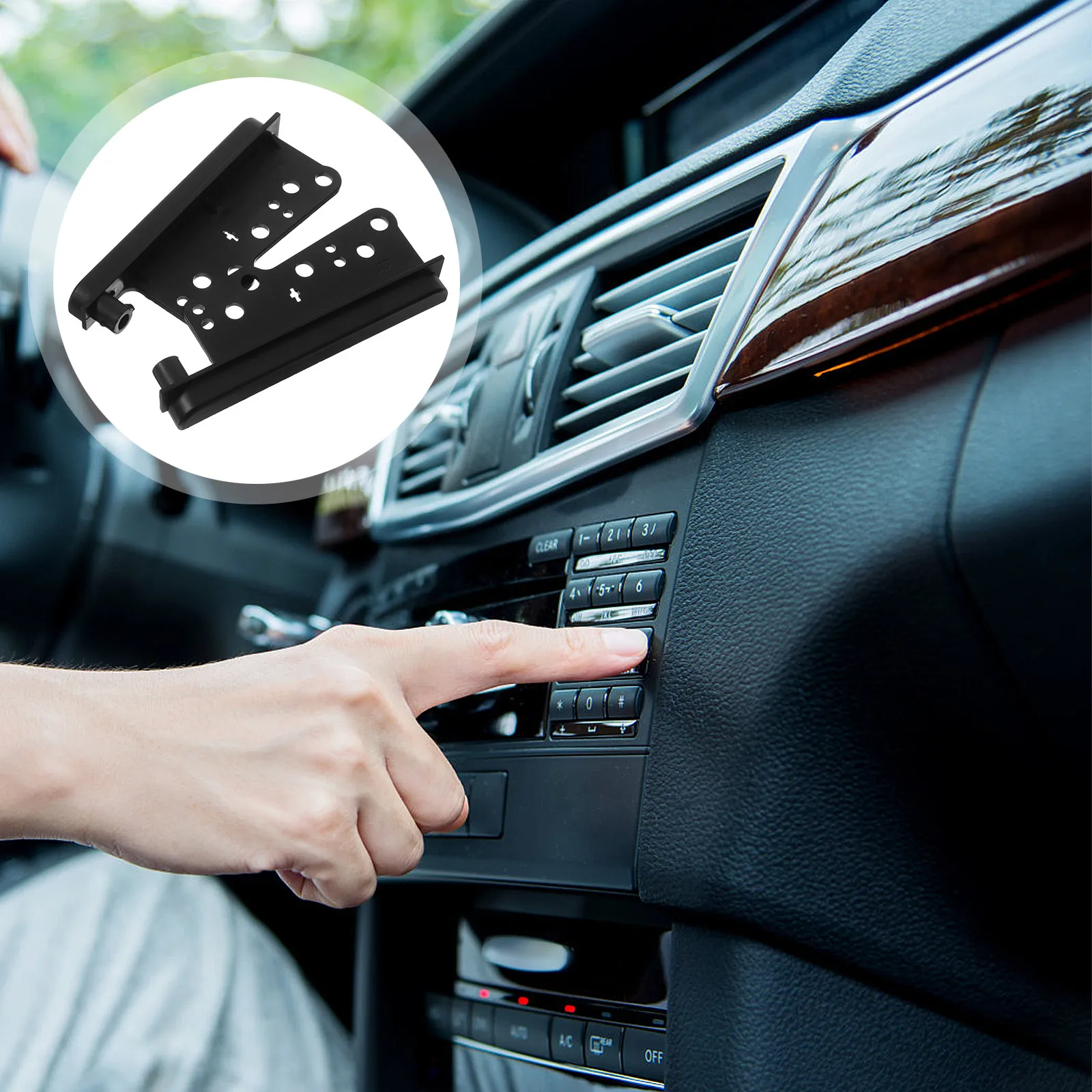 2 Pcs Brackets Double Din Dash Install Kit Radio Mounting Car Installation Side Trims ABS for Stereo