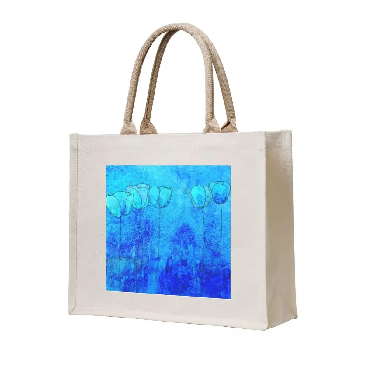 

Blue Flowers II Tote Bag reusable grocery bags Women's tote bag Canvas shoulder bag Women's beach bags