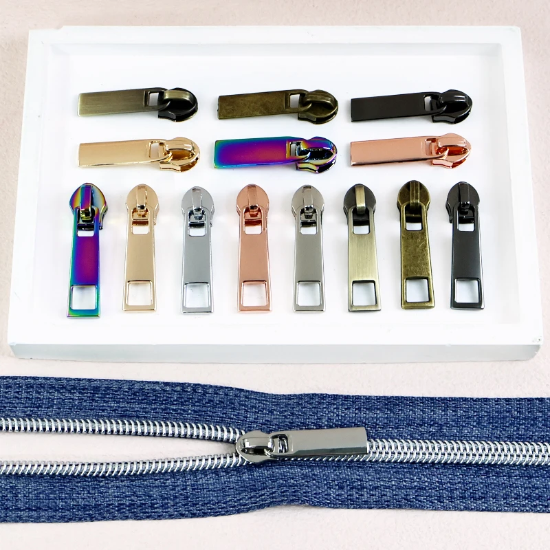 

Meetee 10-50Pcs 3# 5# Nylon Closures Zipper Cursors for Bags Zippers Repair Kits Sewing Decorative Zip Puller Head Replacement