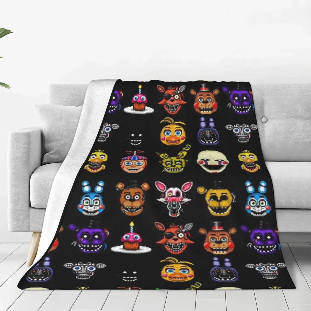 

Five-Nights-at-Freddy's Blanket Flange Textile Decor Portable Super Soft Throw Blankets for Home Office Plush Thin Quilt