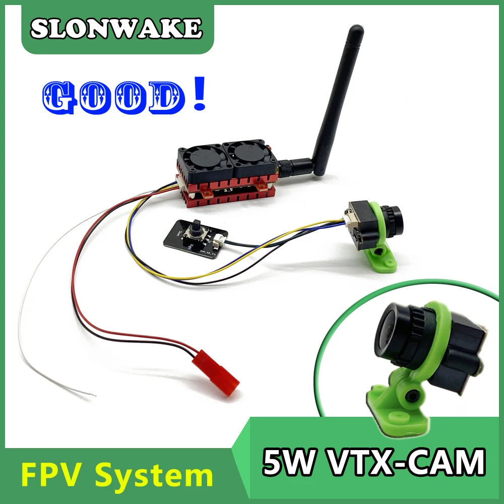 

Ultra 5.8G 5W 48CH 5000mW Long Range VTX FPV Wireless Transmitter VTX & CMOS 1200TVL fpv digital analog camera for RC Parts