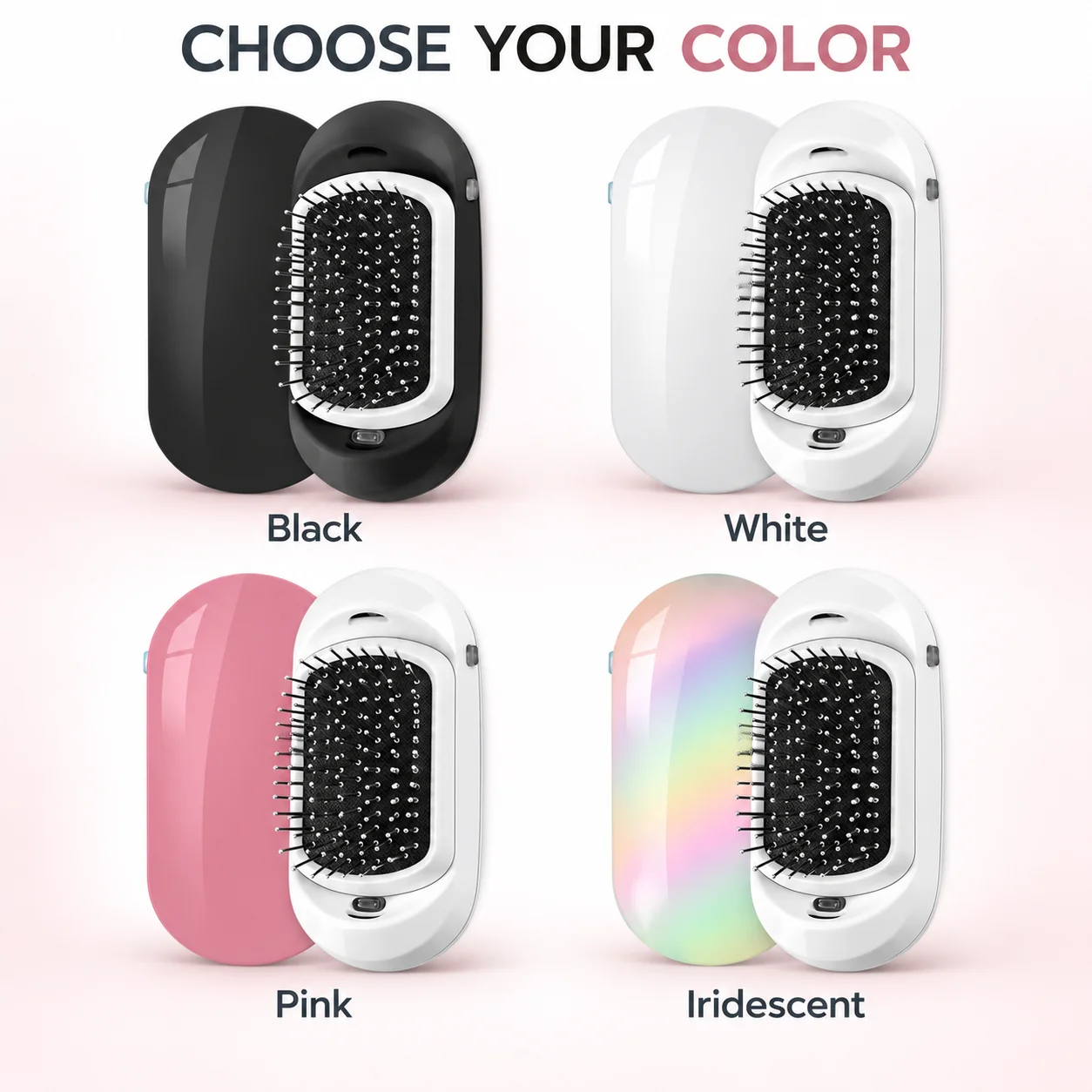 Portable Ionic Vibrating Hair Brush with Removable Cushion, Detangling Scalp Massage Comb for Straight Wavy Curly Hair - view 5
