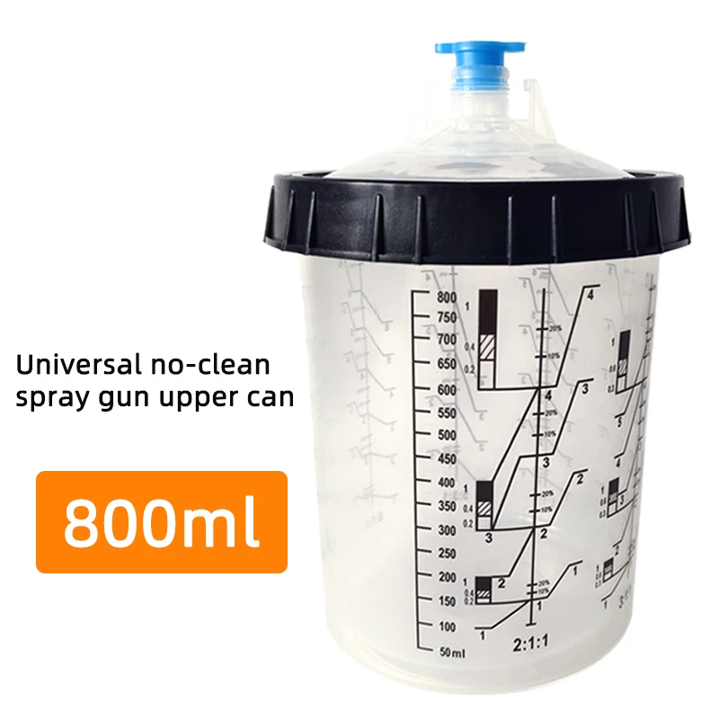 Car Spray Gun No-clean Paint Upper Can 800ml With Scale Plastic Paint Mixing Cup Disposable Universal Inner Cup