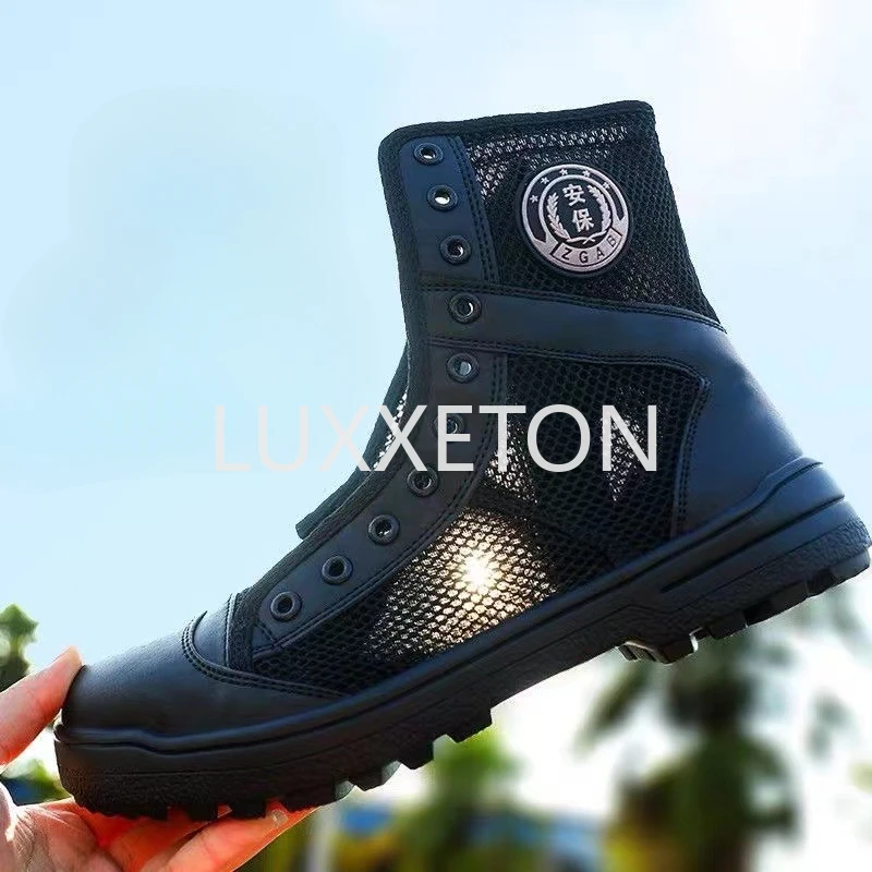 Men boots spring and autumn new fashion breathable mesh special forces training male special forces high top canvas combat boots