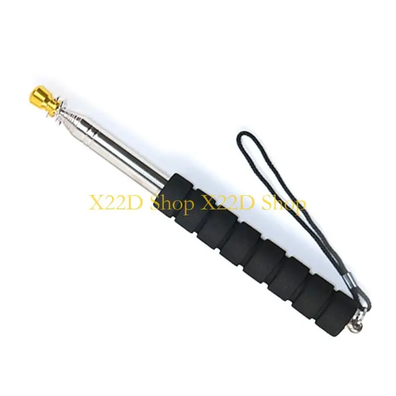 X22D Foldable Retractable Flagpole Includes 8 Clip Stainless Steel Softable Grip Handle Secure Lanyard For Teachers Guides