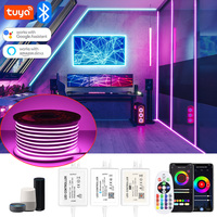 Tuya WiFi Smart RGB Neon Light Led 15M 20M 50M 100M EU UK AU Power Supply Waterproof 220V Led Strip Garden Outdoor Lighting