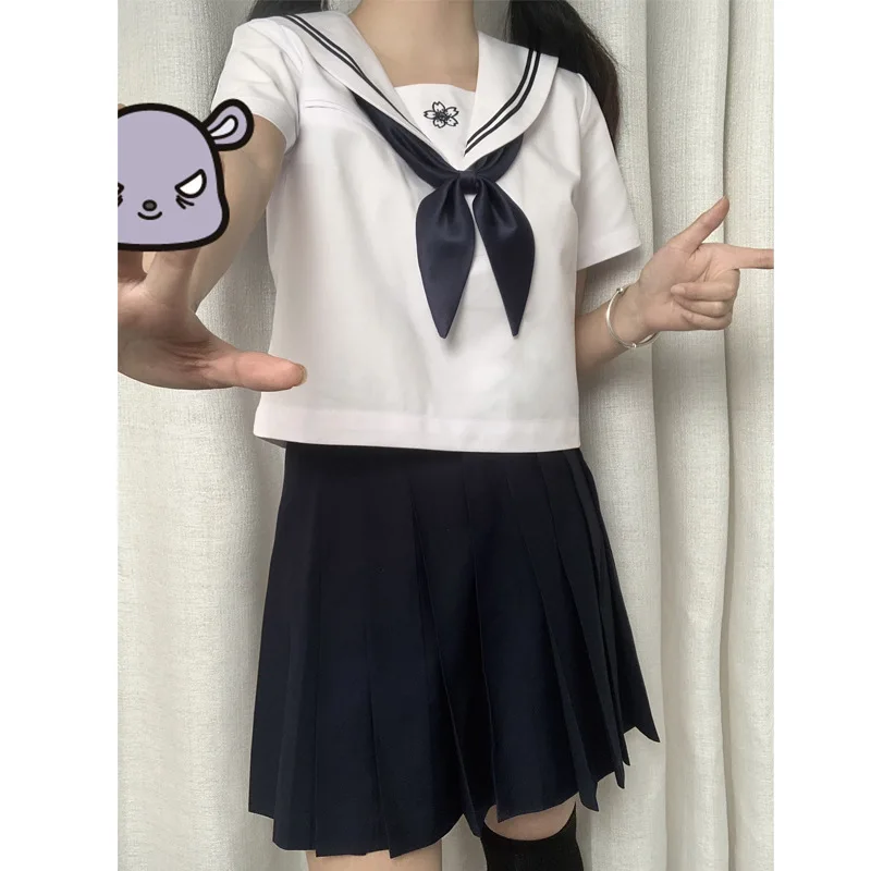 

Authentic Japanese Sle Basic School orm Set Sailor Suit Girl Summer Classic Preppy Outfit Ensemble Chinese Production