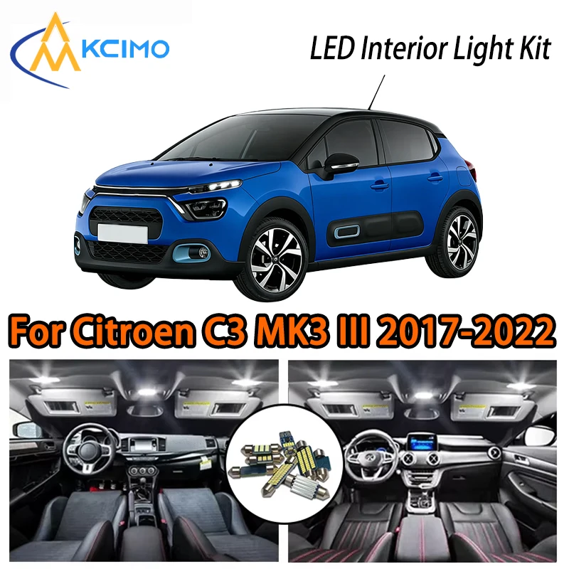 

KCIMO For Citroen C3 MK3 III 2017-2022 Premium LED Interior Kit - 2 Colors , Quick Installation, Long-Lasting