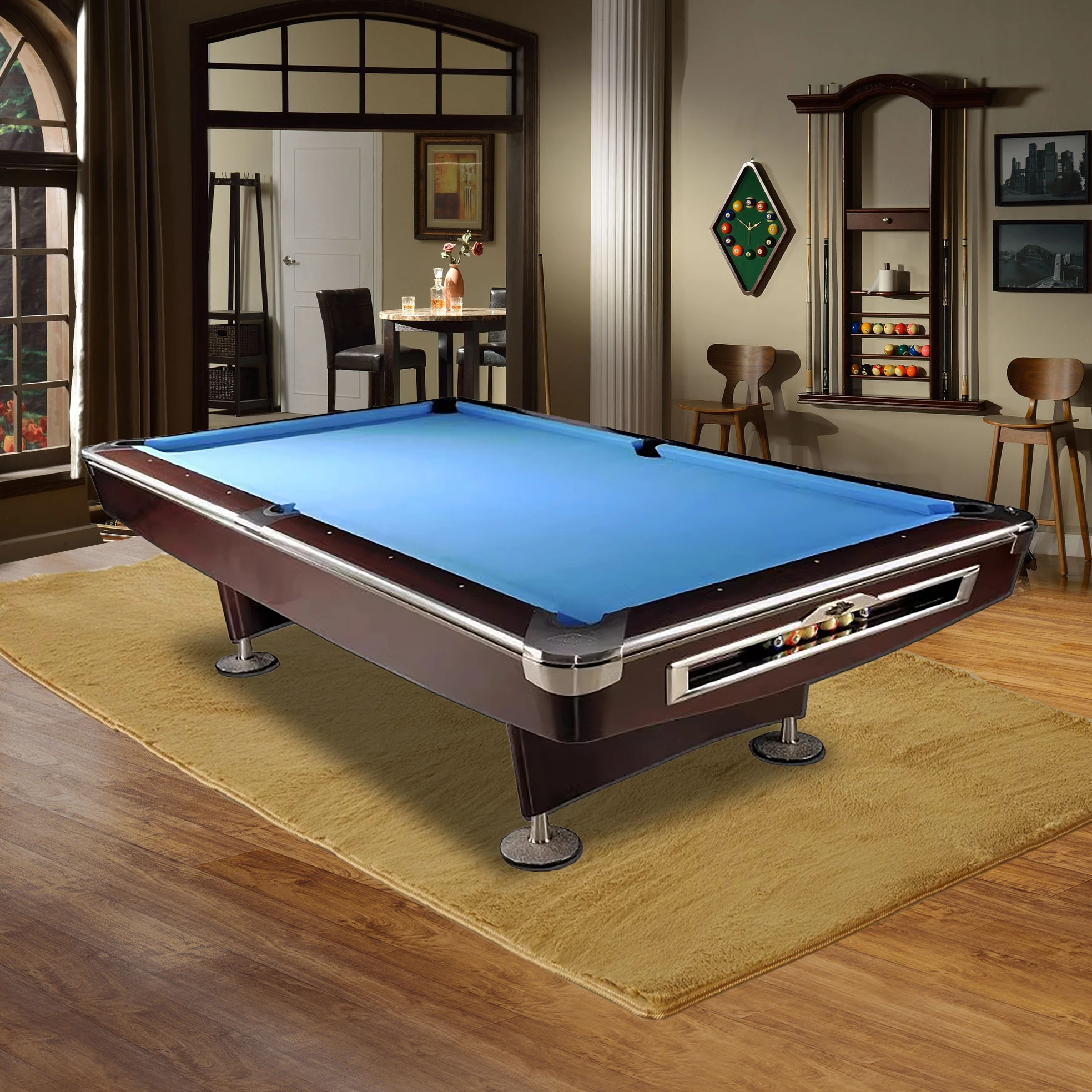 Modern Luxury Customized 7ft 8ft 9ft American 9 Ball Pool Table  Solid Wood Legs & Stone Slate Bed for Home/Commercial Use