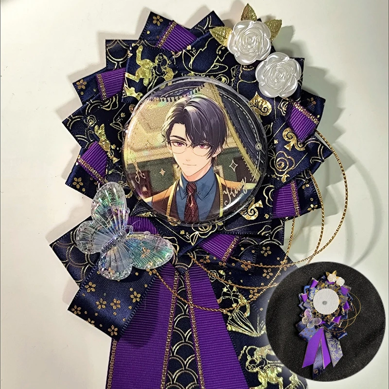 Ribbon Rosette Protection Flower Badge Stand 55mm-75mm 1Pcs Holder Badge Base Love and Deepspace Honkai Star Rail Genshin Impact