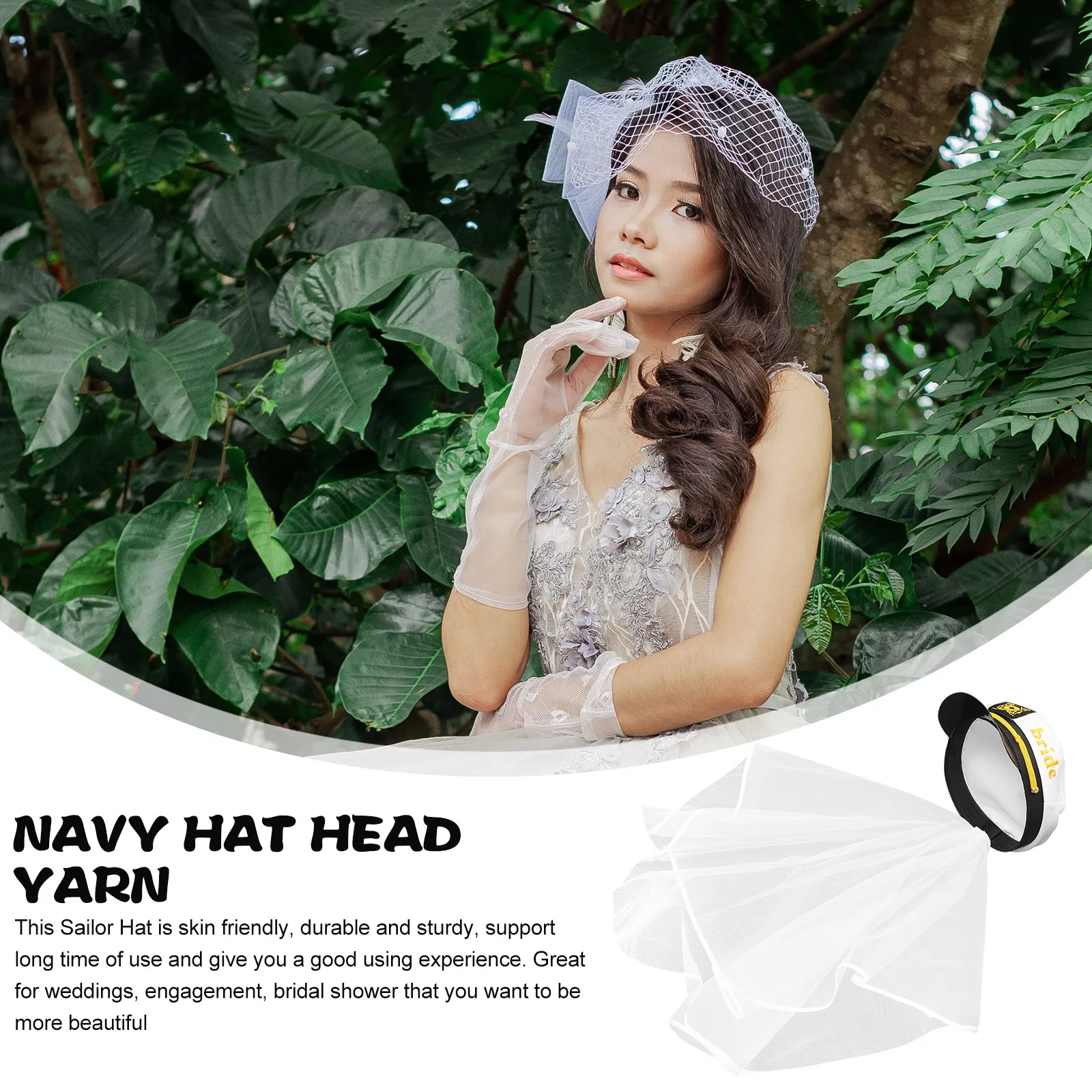 

Beach Hat Hat Veil Bride Wedding Accessory Hair Accessory Navy Hats Veil Hair Accessories Elegant Charm Cool Bride