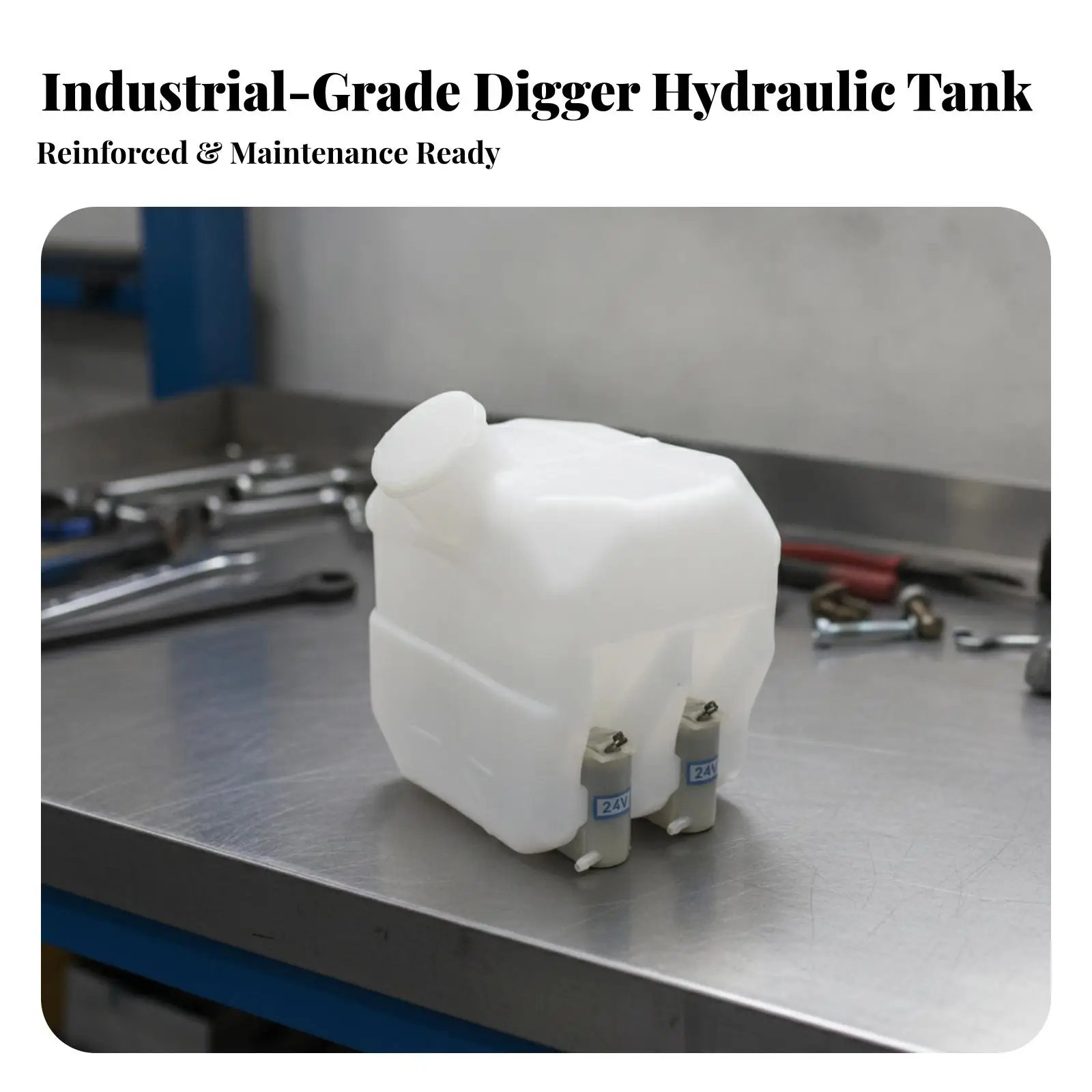 E320C Washer Fluid Reservoir | Threaded Filler Neck, Electrical Included, KB-3117 Washer Reservoir