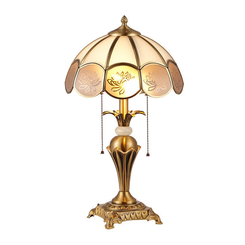 TYLA Contemporary Brass Gold Table Lamp LED Creative Simple Glass Desk Light Copper For Home Study Bedroom Bedside