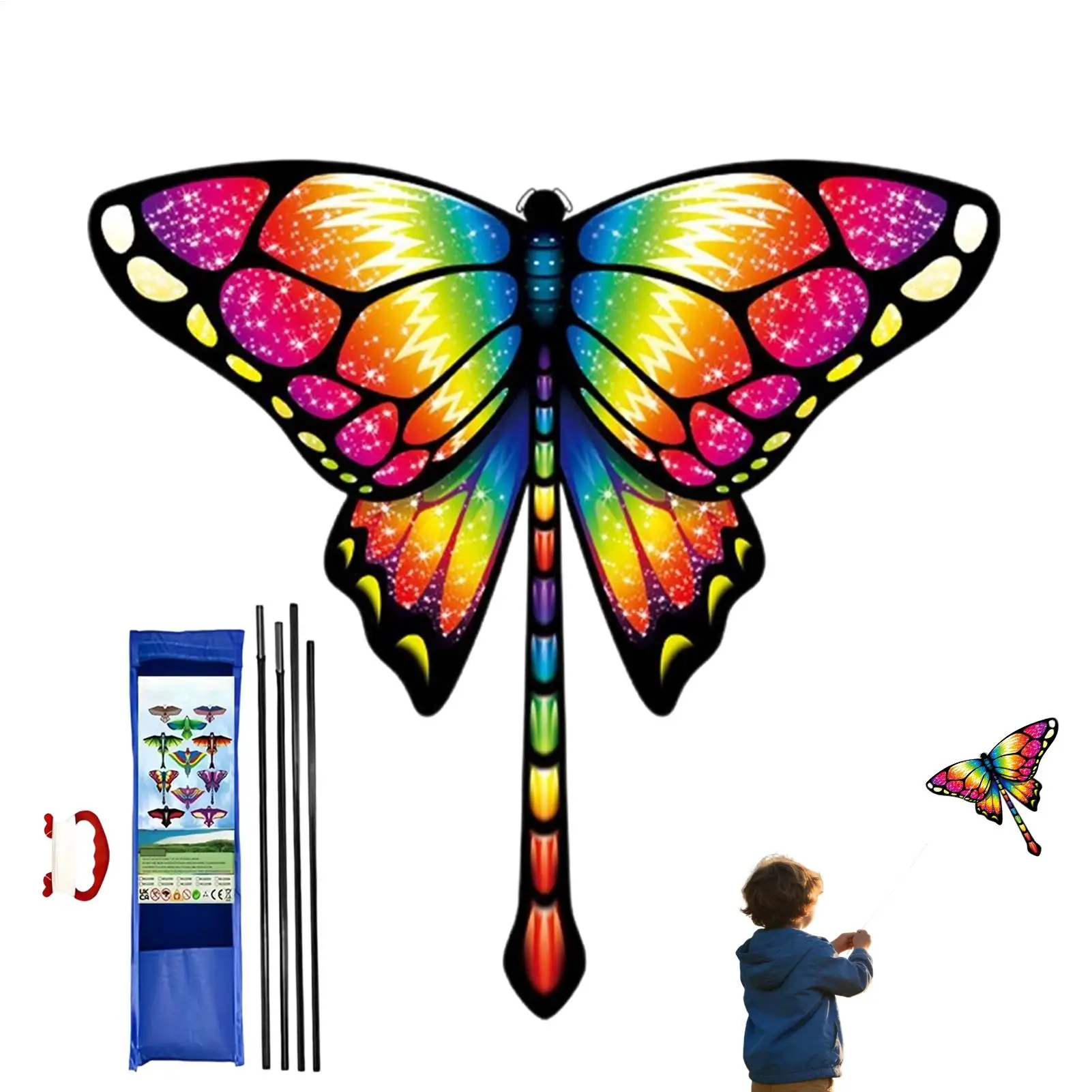 

Большой портативный воздушный змей в форме животного с ручкой и 100-метровой леской – уличная игрушка для детей, взрослых, подростков, молодежи и друзей для отдыха