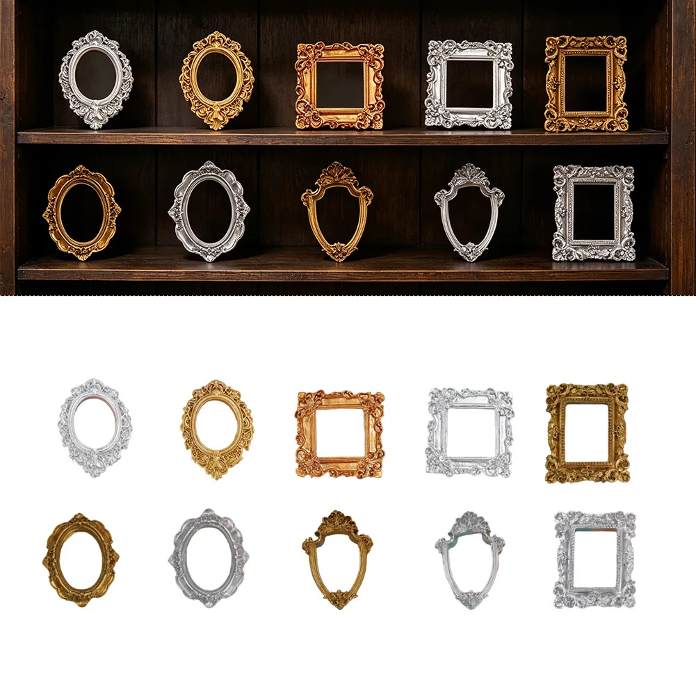 Resin For Mini Frame Bundle with Floral Edge Detail for Dollhouse Scale Projects and Interior Visual Storytelling
